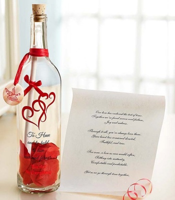 Personalized Anniversary Message in a Bottle