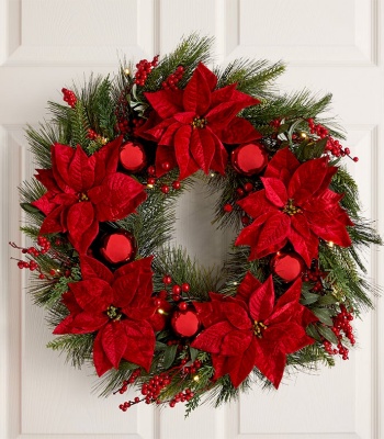 Poinsettia Christmas Wreath