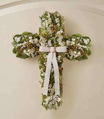 Preserved Cross Wreath for Sympathy