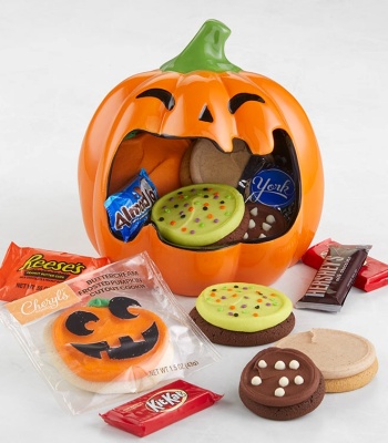 Pumpkin Candy Dish with Cookies & Candy
