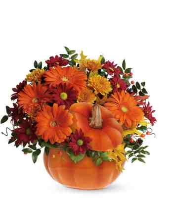 Pumpkin Theme Flower Arrangement