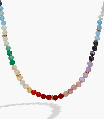 Rainbow Ombre Semi-Precious Beaded Necklace