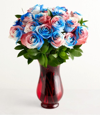 Red, White And Blue Roses