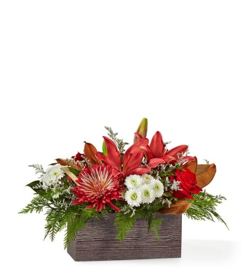 Red Lily Christmas Flower Arrangement