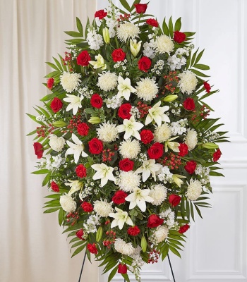 Red, White & Blue Sympathy Standing Spray