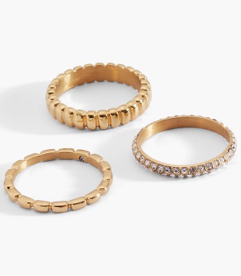 Ribbed Stacking Ring Set of 3