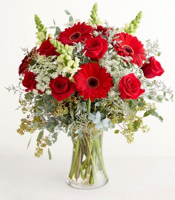Romantic Red Rose & Gerbera Bouquet