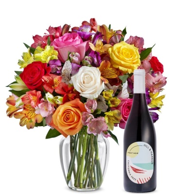 Roses & Lilies with Red Wine