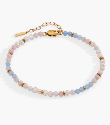 Sandy Peach Ombre Semi-Precious Beaded Anklet