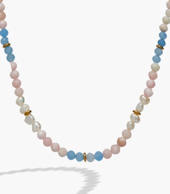 Sandy Peach Ombre Semi-Precious Beaded Necklace