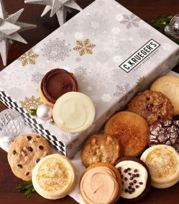 Silver & Gold Snowflake Gourmet Cookie Gift for Clients & Team