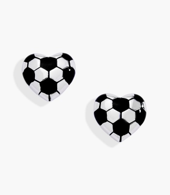 Soccer Heart Stud Earrings