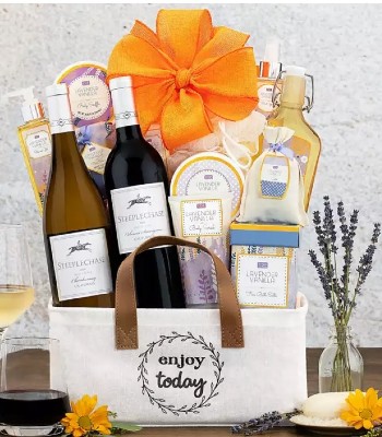 Wine & Spa Gift Basket by Steeplechase Vineyards