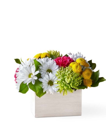 Spring Mixed Flower Arrangement with Orange Roses & Carnations