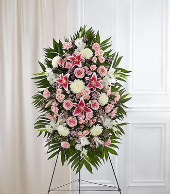 Standing Funeral Spray - Pastel Color Flowers