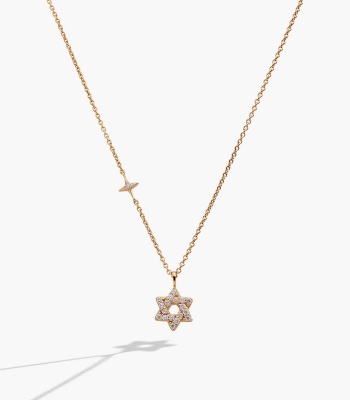 Star of David Delicate Pave Crystal Pendant Necklace