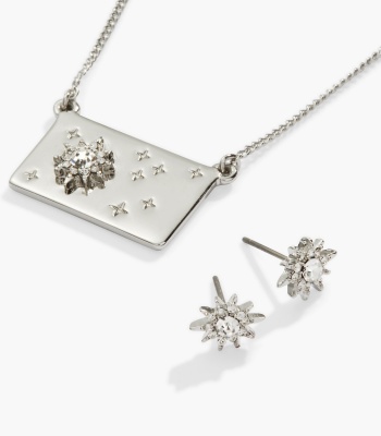 Starburst Charm Necklace and Stud Earring Gift Set