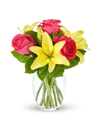 Strawberry Lemonade Rose & Lily Bouquet