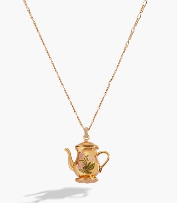 Tea Party Kettle Locket Pendant Necklace