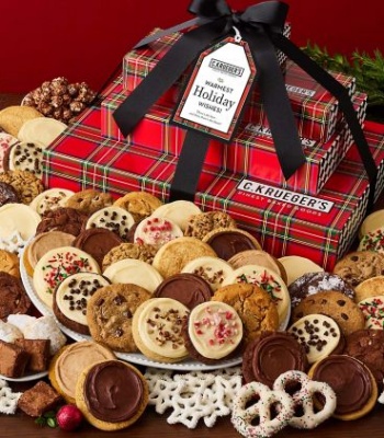 The Grand Tartan Plaid Gourmet Holiday Gift Tower
