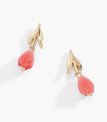 Tulip Cherry Quartz Earrings