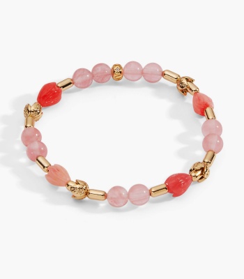 Tulip Cherry Quartz Stretch Bracelet