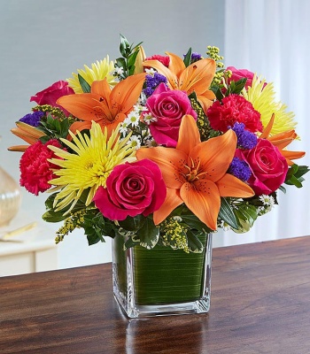 Uplifting Sympathy Flower Cube