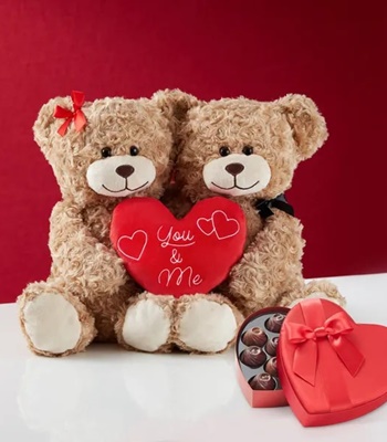 Valentine's Day Gift Combo - Teddy Bear & Chocolate Box