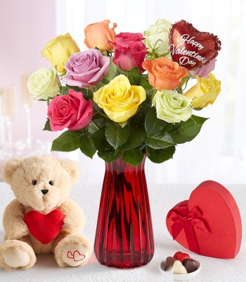 Valentine's Day Roses - Dozen Assorted Roses
