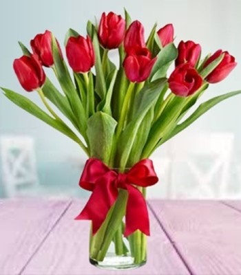 Red Tulip Flower Bouquet