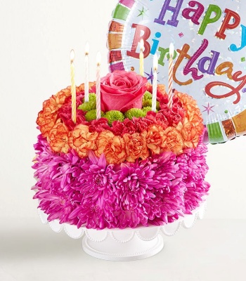 Vibrant Birthday Flower Cake