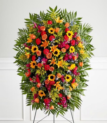 Vibrant Funeral Standing Spray