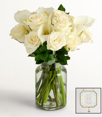 White Rose & Calla Lily Sympathy Bouquet