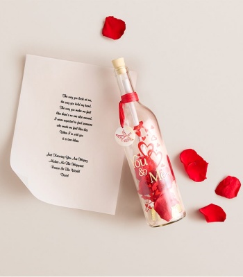 You & Me' Message In A Bottle With Chocolate