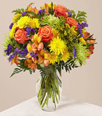Mix Flower Arrangement - Free Vase