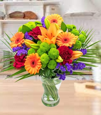 Mix Flower Arrangement - Free Vase