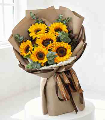 Bright Yellow Sunflower Bouquet