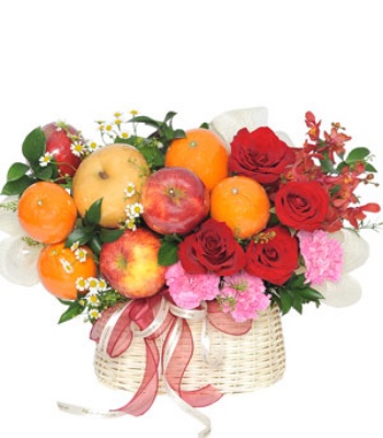Fresh fruit and Flower Arrangement