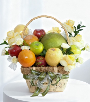 Fruit & Flower Gift Basket