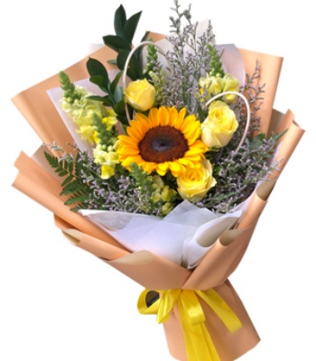 Mix Flowers Bouquet Hand Wrapped
