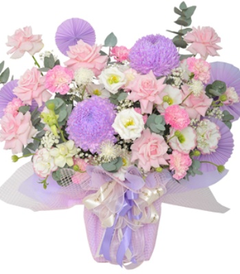 Strawberry Pink Carnations & Old Roses Arrangement