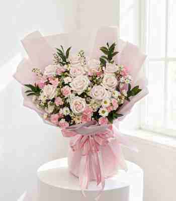 Red Roses Bouget Pink Rose Valentine Bouquet | Delivery Across Vietnam