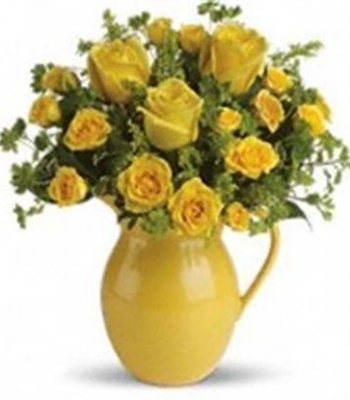 Pitcher of Yellow Roses
